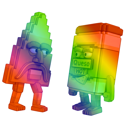 Rainbow Chipso and Queso